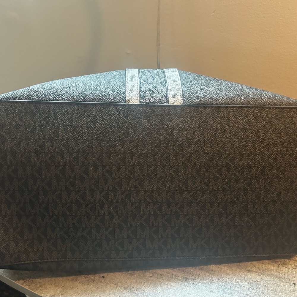 Michael Kors Black and Gray Toiletry Bag with Signature Monogram